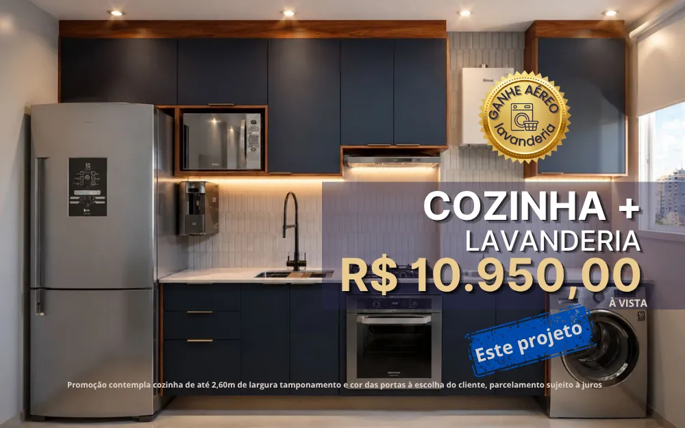 Projeto completo de cozinha + lavanderia